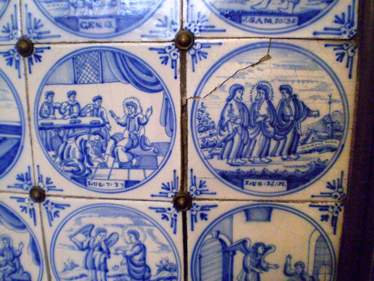 Pair of 1920s Antique Delft Tile Panels In Good Condition In New York, NY