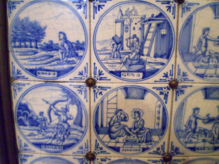 20th Century Pair of 1920s Antique Delft Tile Panels