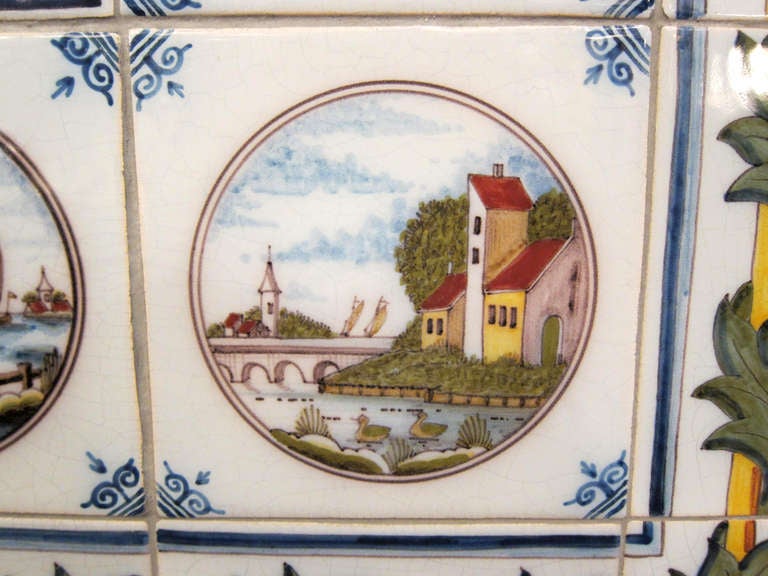Dutch Tile Fireplace Mantel Made by Royal Tichelaar of Makkum In Excellent Condition In New York, NY