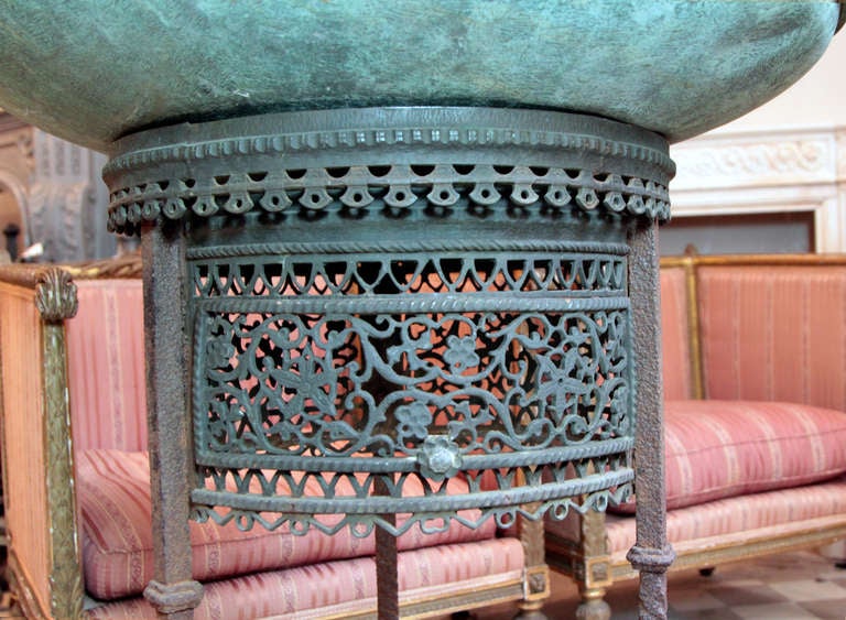 American 1890s Bronze and Copper Water Fountain in the Oscar Bach Style with patina
