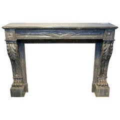Charles X Gray Marble Mantel from France