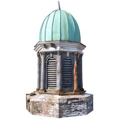Antique Cupola with Copper Dome and Louvered Sides
