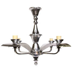 1950s Mid-Century Modern Streamline Chandelier from France 5