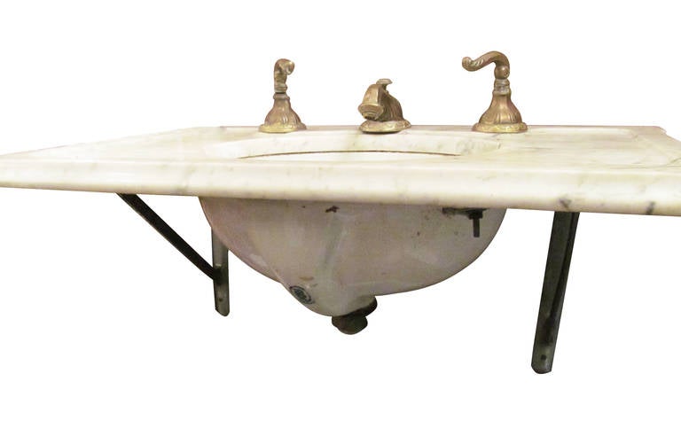 American Marble-Top Sink with Bowl