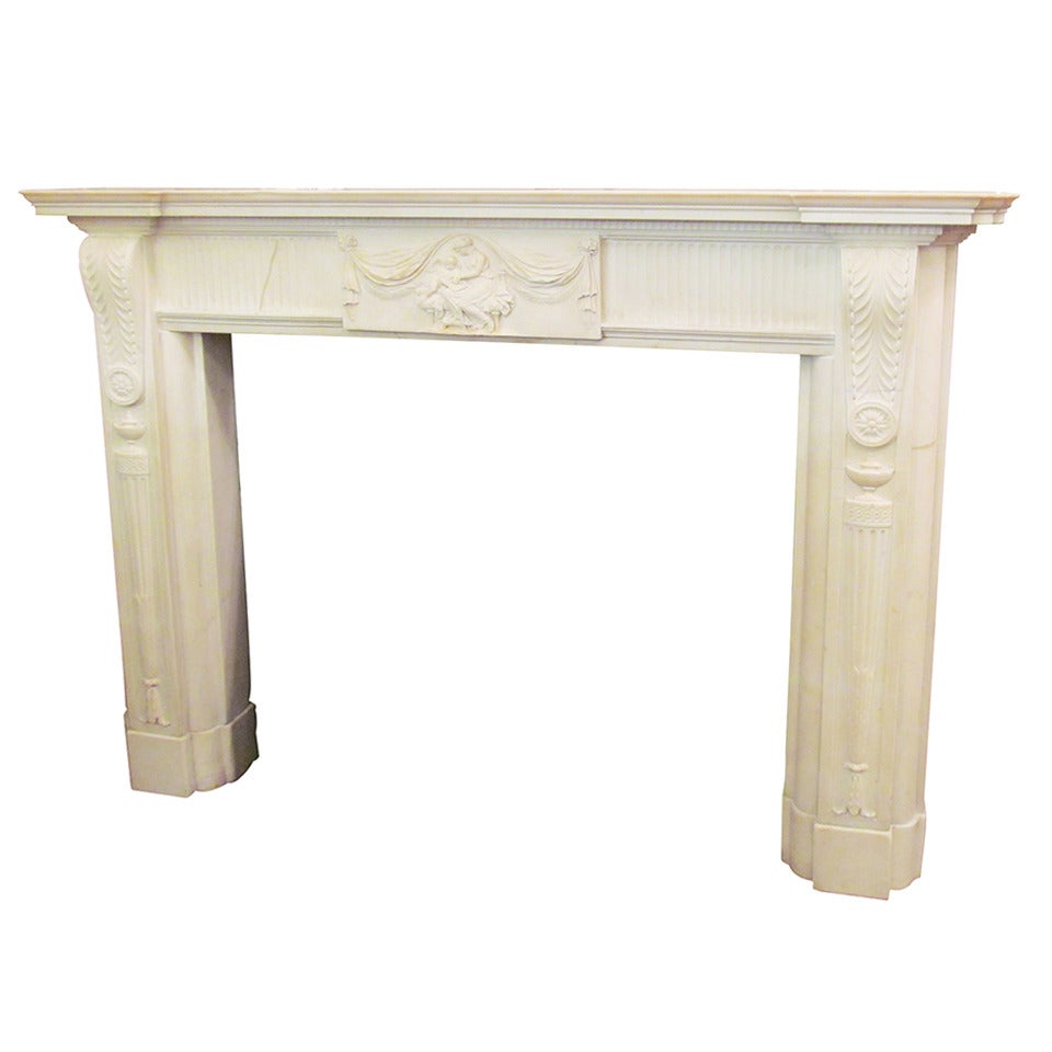 1960s Federal Style Marble Mantel