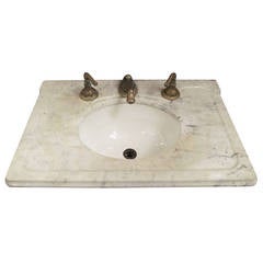 Marble-Top Sink with Bowl