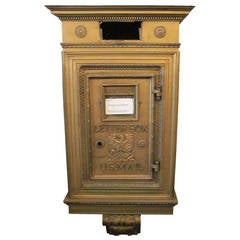Vintage Ornate Bronze Mailbox Salvaged from a Manhattan Lobby