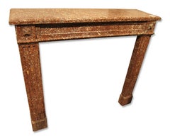 1890s Louis XVI Pink French Marble Mantel