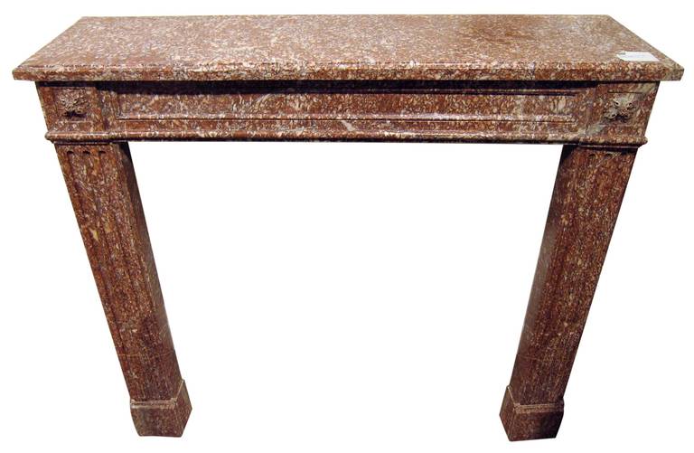 Français Cheminée française Louis XVI en marbre rose des années 1890 en vente