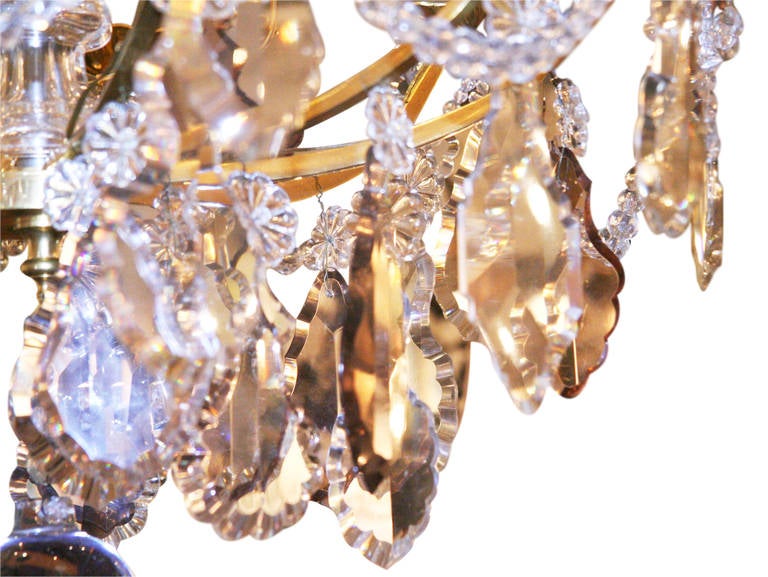 Baccarat Crystal, Original Doré Bronze Chandelier In Excellent Condition In New York, NY