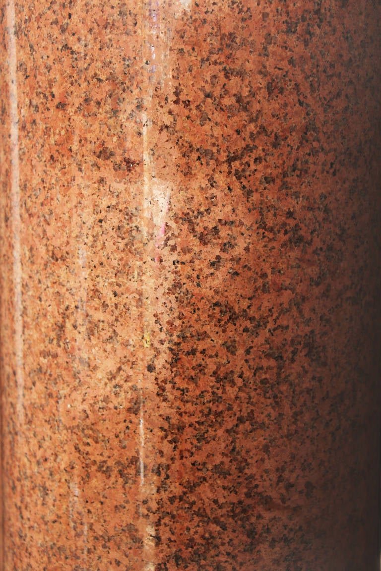American Pair of Coral Granite Half Columns from a Manhattan Building For Sale