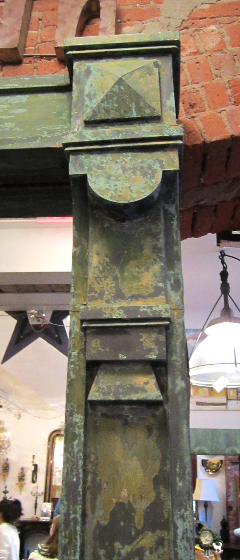 Mirror Made from Copper Soffit with Original Patina