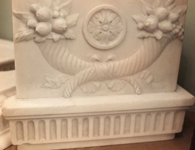 19th Century Georgian Style Inlaid Sienna and White Marble Mantel