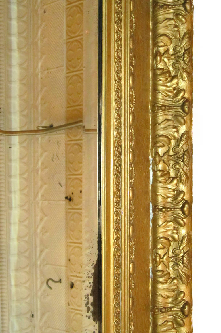 Mid-20th Century Victorian Ornate Gold Painted Fireplace Mirror
