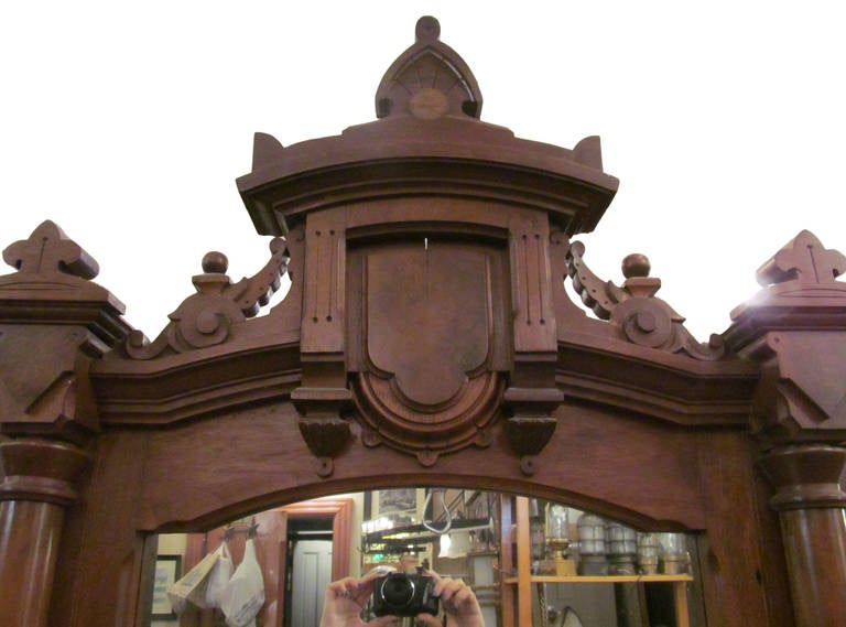 1890s Eastlake carved walnut marble-top vanity dresser with ten drawers. This can be viewed at our 400 Gilligan St warehouse in Scranton, PA.