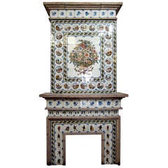 Dutch Tile Fireplace Mantel Made by Royal Tichelaar of Makkum