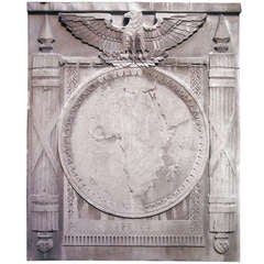 Antique Original Carved 1929 Limestone 'Africa' Frieze from Philadelphia Civic Center