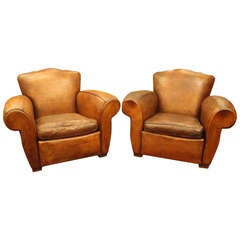 Pair of 1930s French Club Chairs