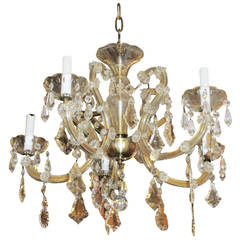 Vintage Marie Therese Five-Arm Crystal Chandelier