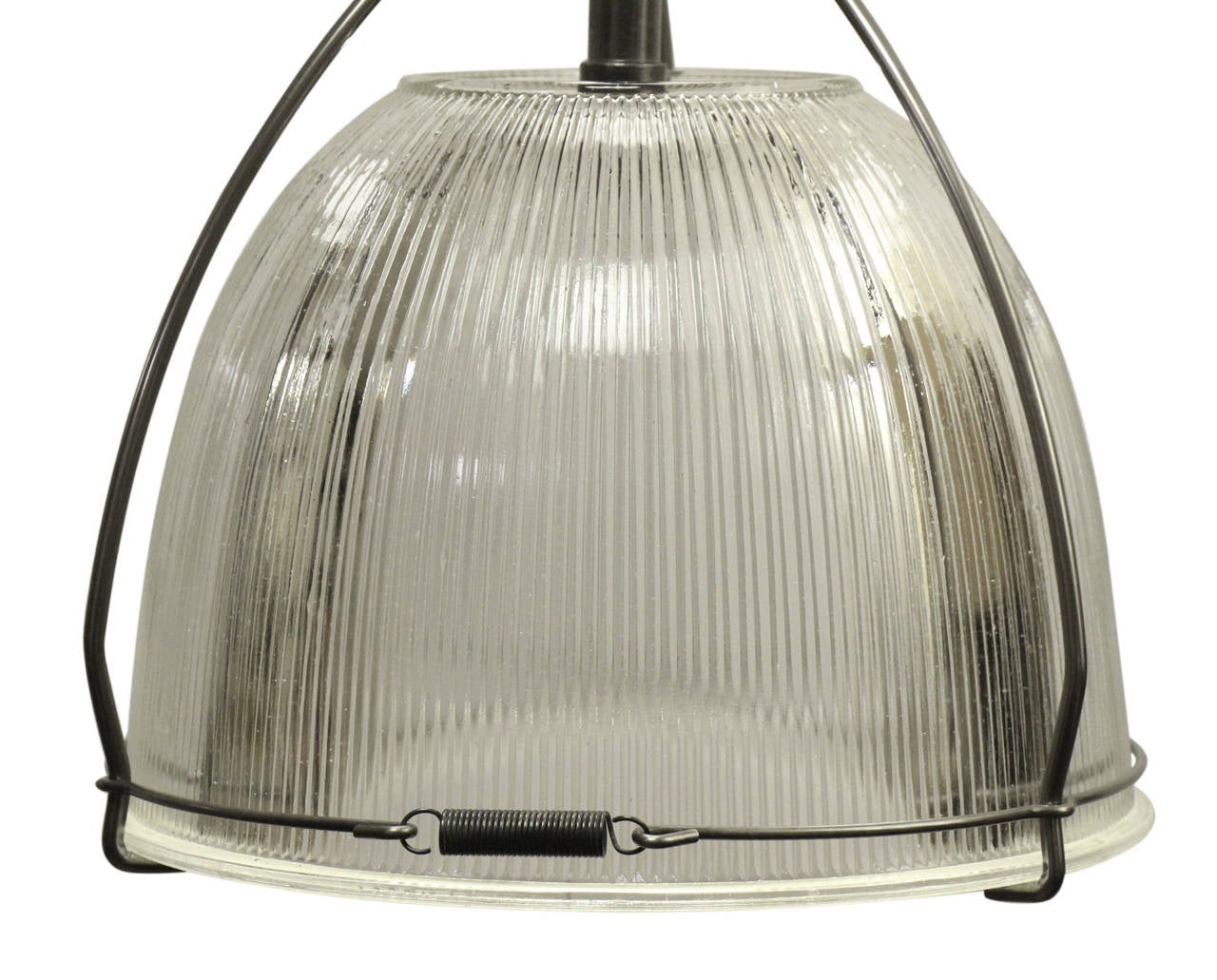 Americano Lampada a sospensione industriale in olofane in vendita