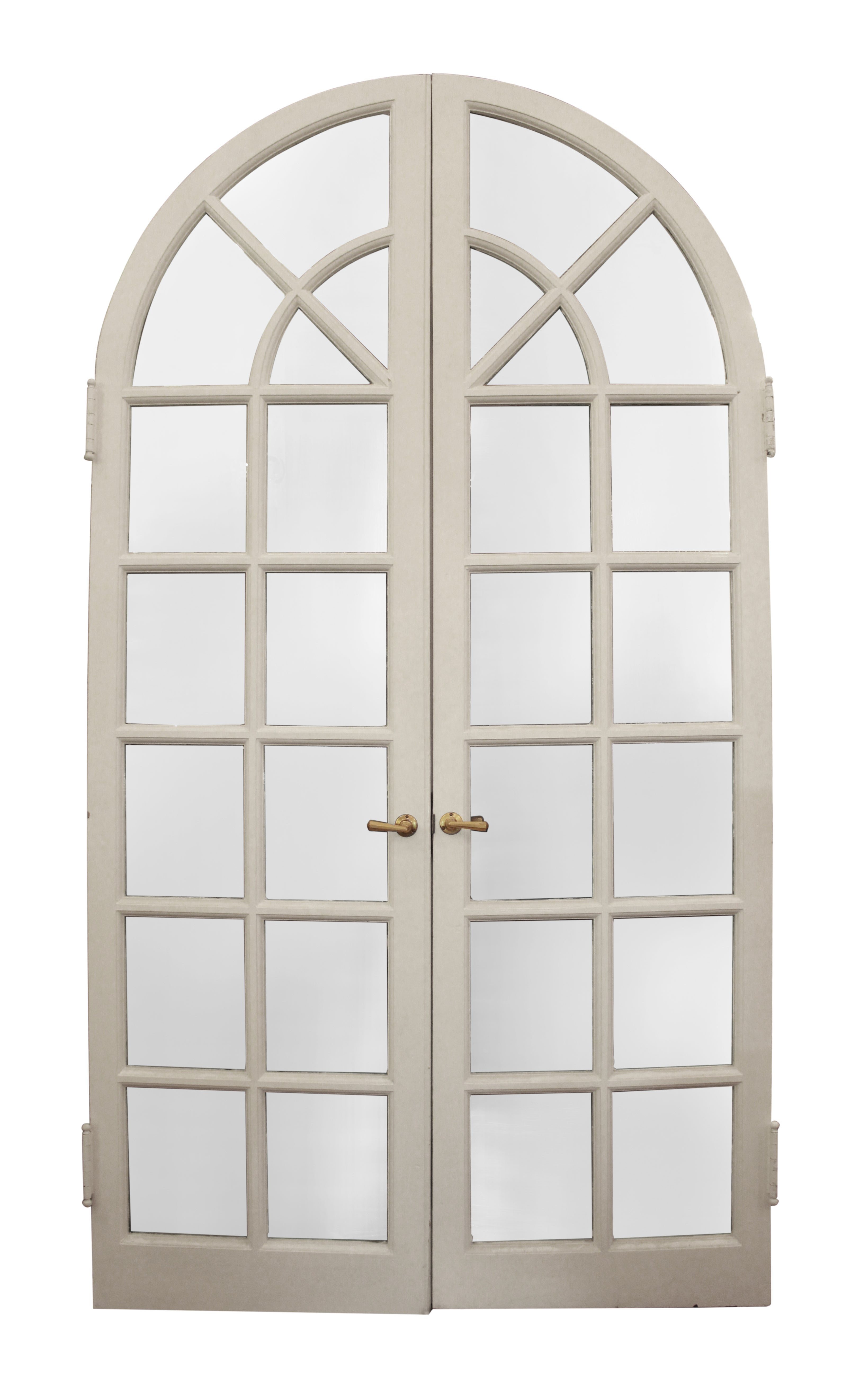 Wooden White Arched French Doors