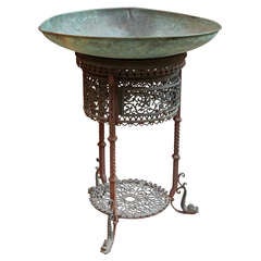 1890s Bronze and Copper Water Fountain in the Oscar Bach Style with patina