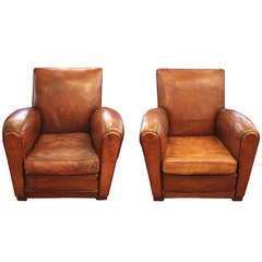 Pair of French Deco Club Chairs
