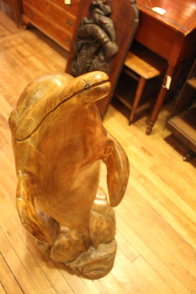 Wooden Dolphin Sculpture 1