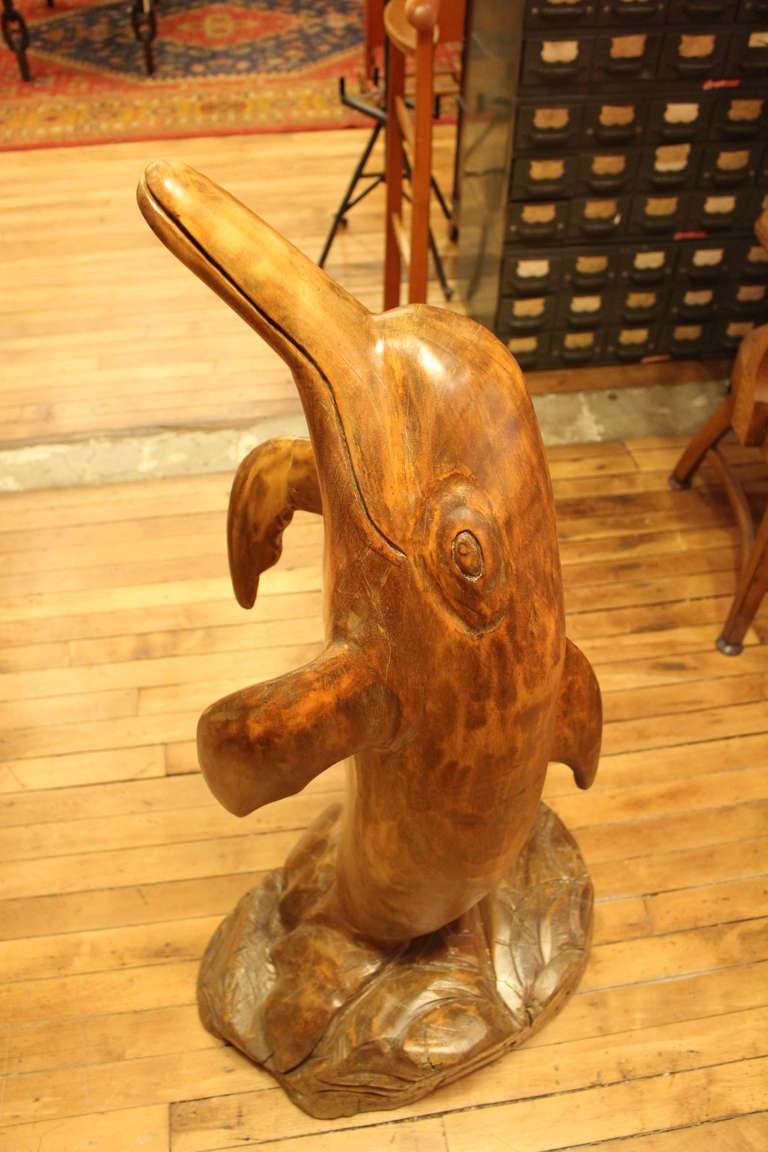 Wooden Dolphin Sculpture 2