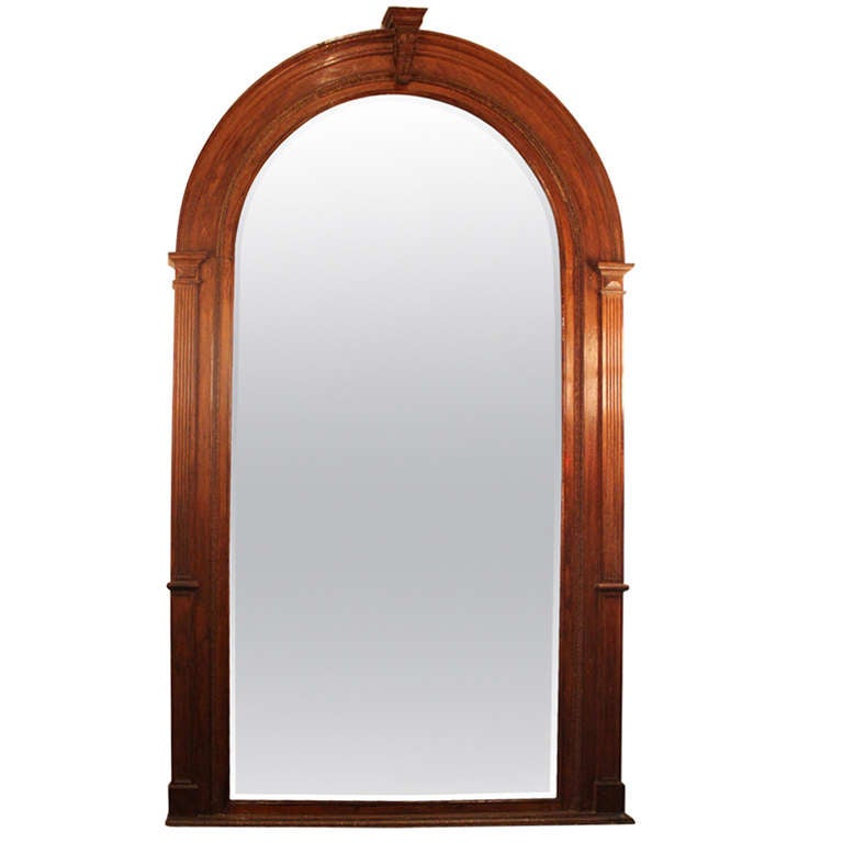 Massive Oak Wall Mirror For Sale at 1stDibs