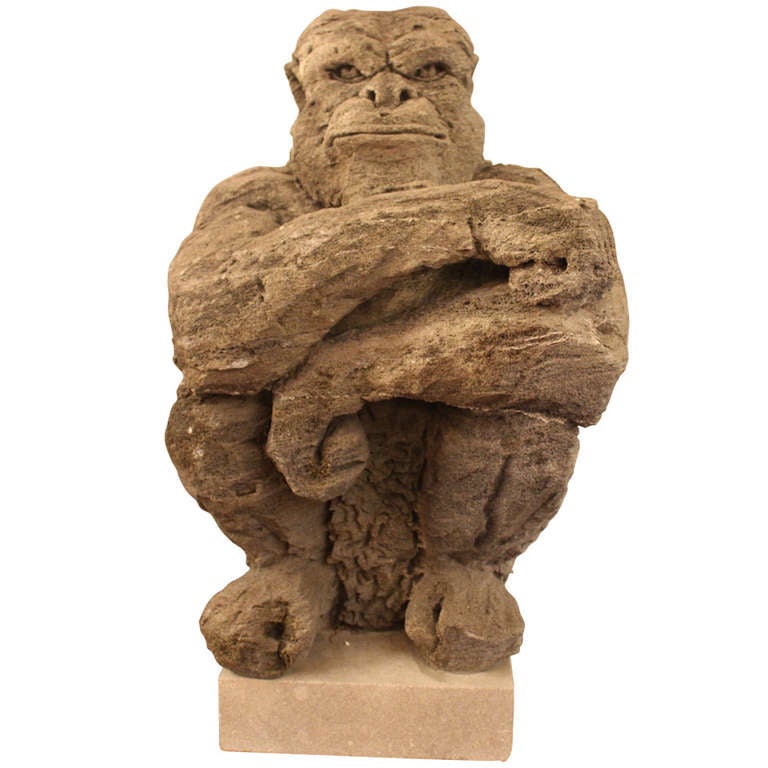 Featherock Monkey Sculpture at 1stDibs