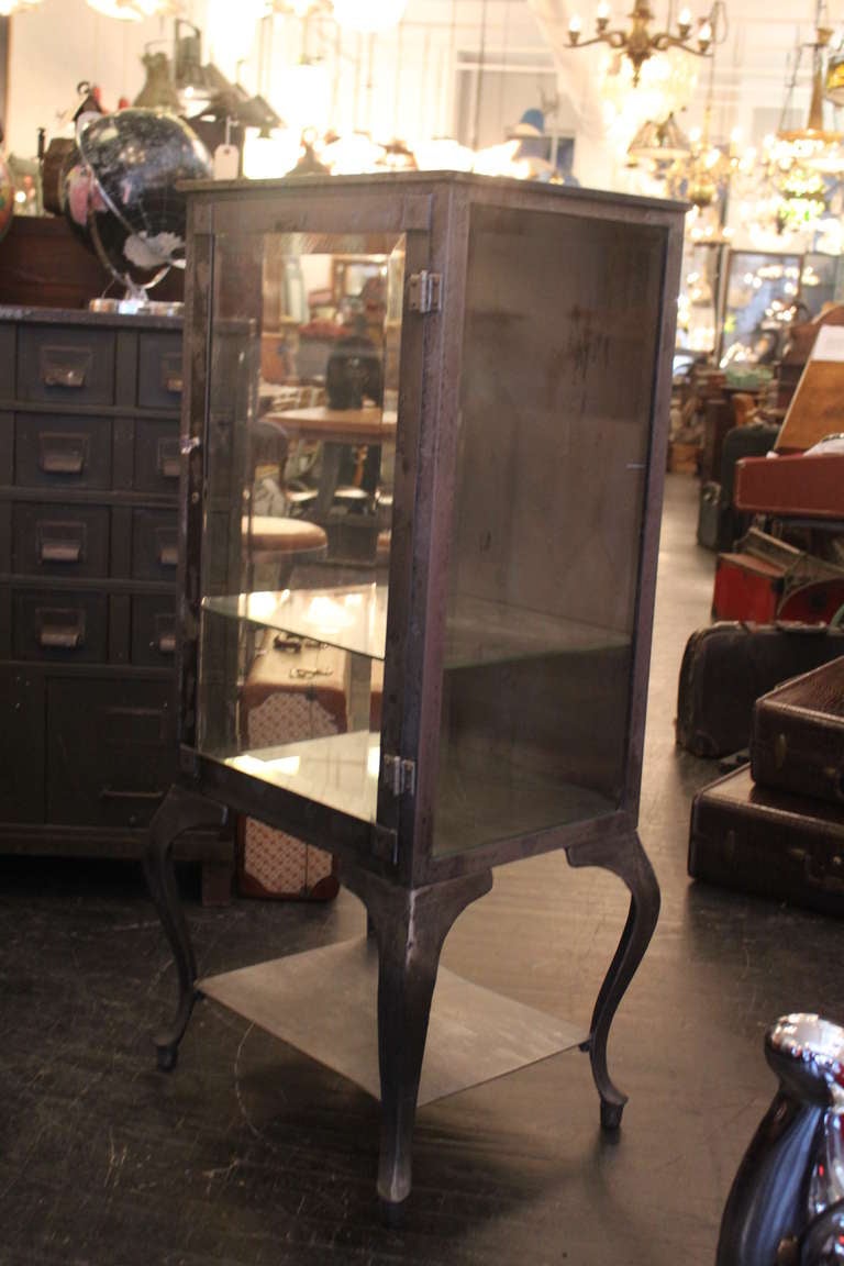 Glass 1920s Medical Cabinet