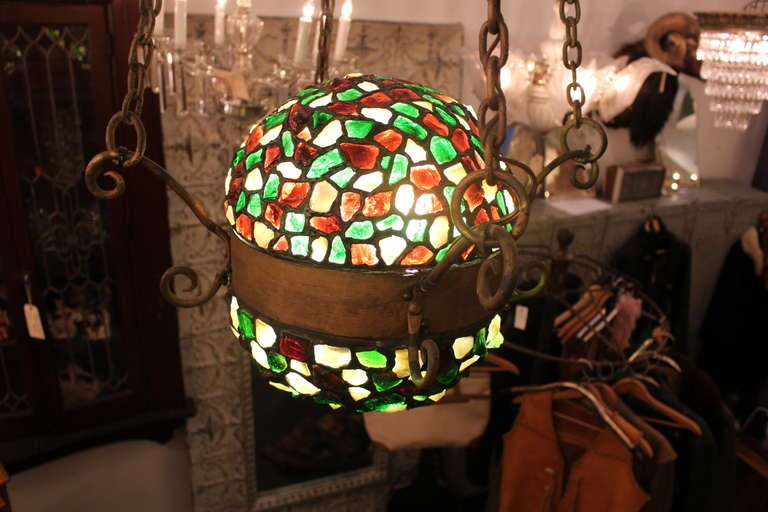 20th Century Moroccan Mosaic Hanging Light