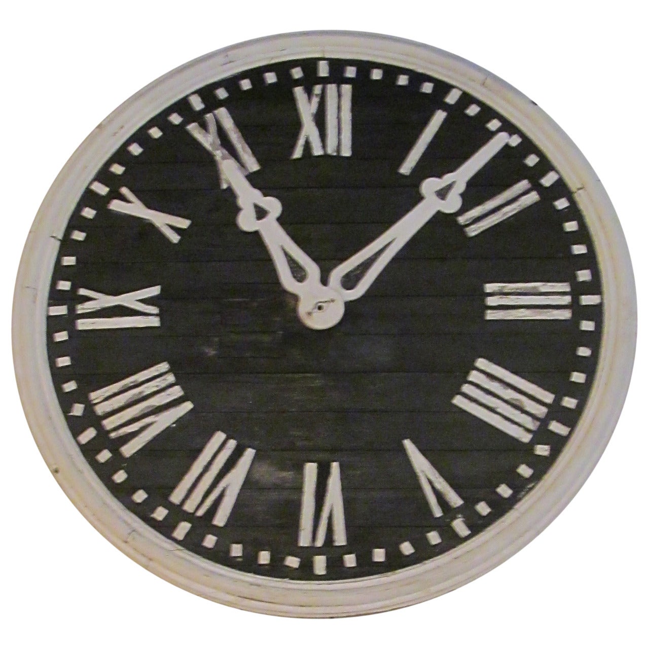 1800s Antique Wooden Clock Face from Maine with Original Hands