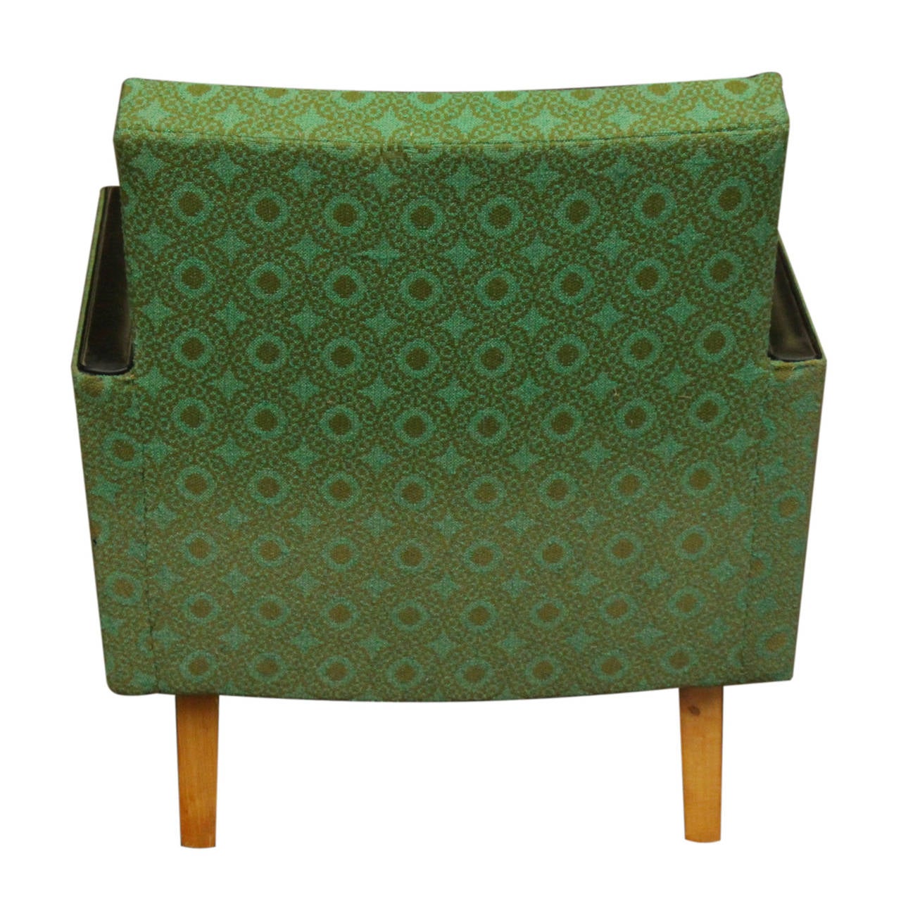 1950s Pair of Mid-Century Modern Green and Black Angular Armchairs from France 5