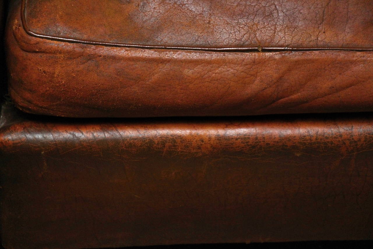 Mid-20th Century 1940s French Leather Club Chair
