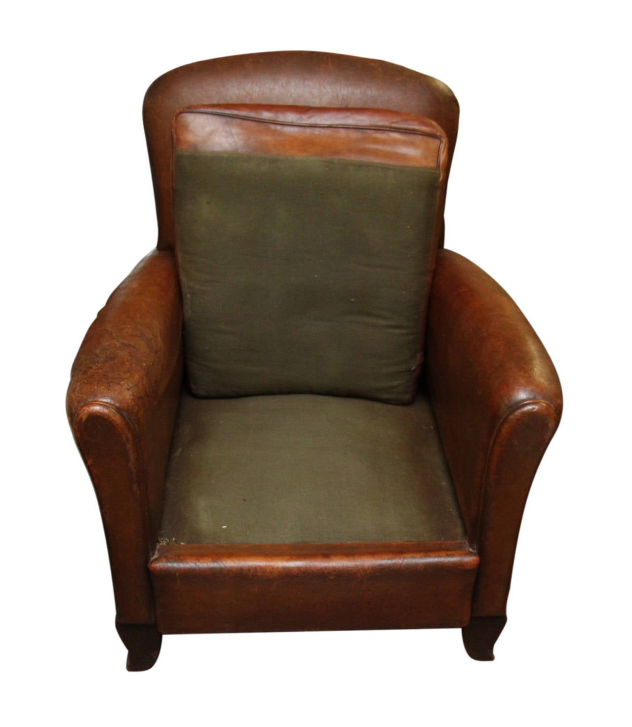 1940s French Leather Club Chair 1