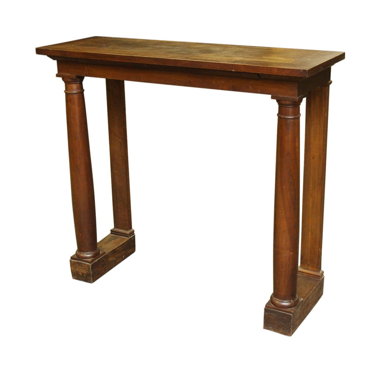 1920s French Wood Writing Console with Columns 3
