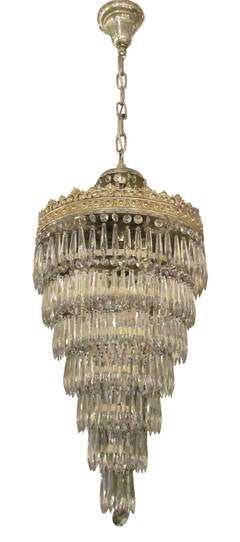 1930s Silver Plated Wedding Cake Chandelier