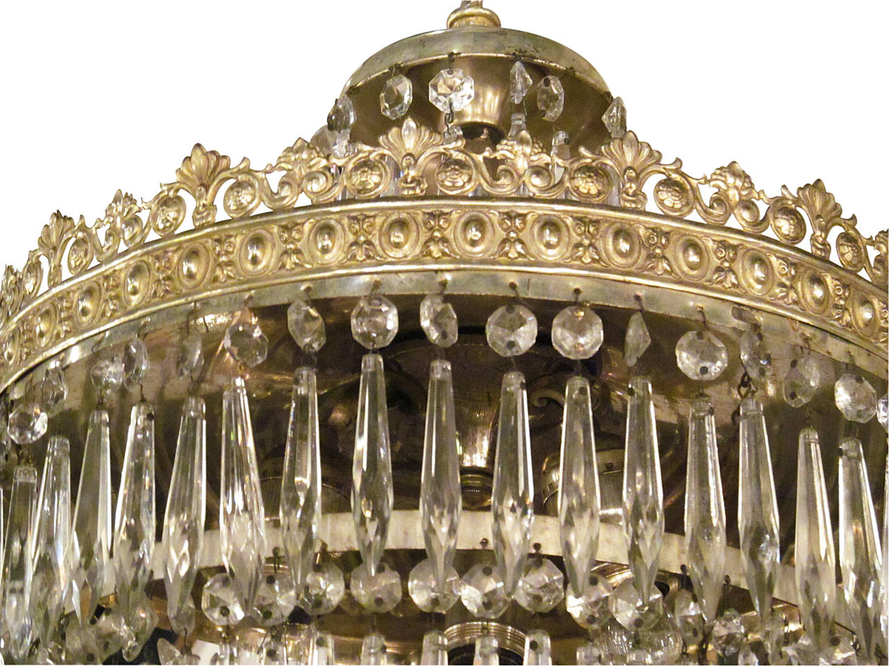 American 1930s Silver Plated Wedding Cake Chandelier