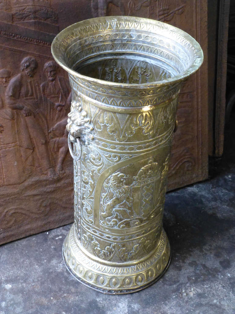 19th Century Richly Decorated Fireplace Tools Stand