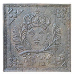 18th Century Arms of France Fireback, Dated 1712