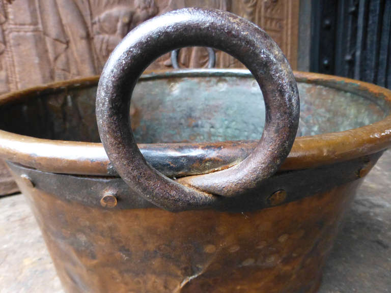 panier à bûches en cuivre du 19ème siècle 3