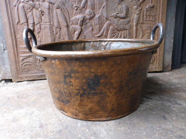 panier à bûches en cuivre du 19ème siècle 2