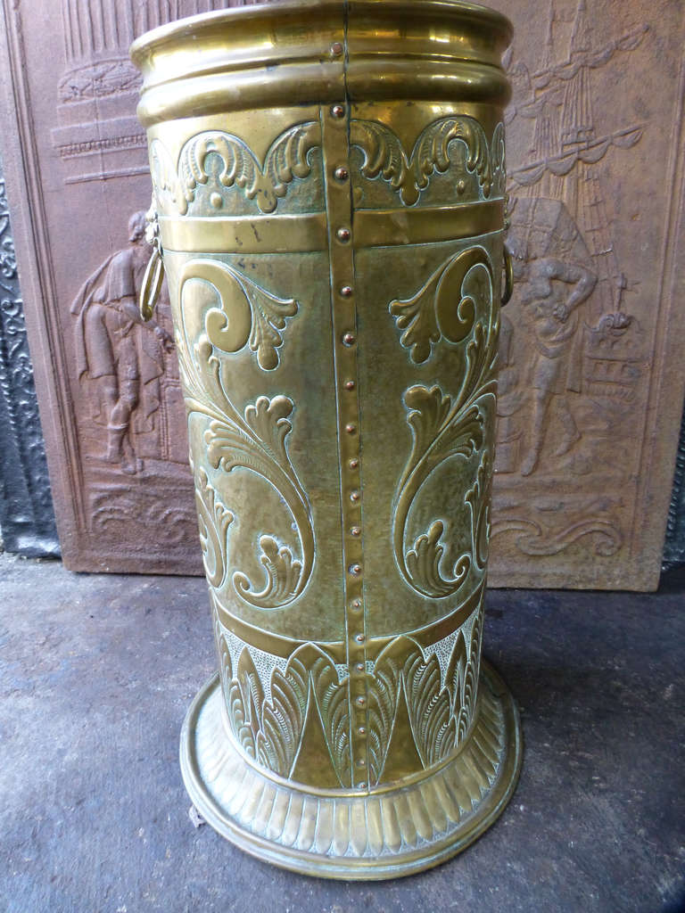 19th Century Brass Fire Tool Stand 4
