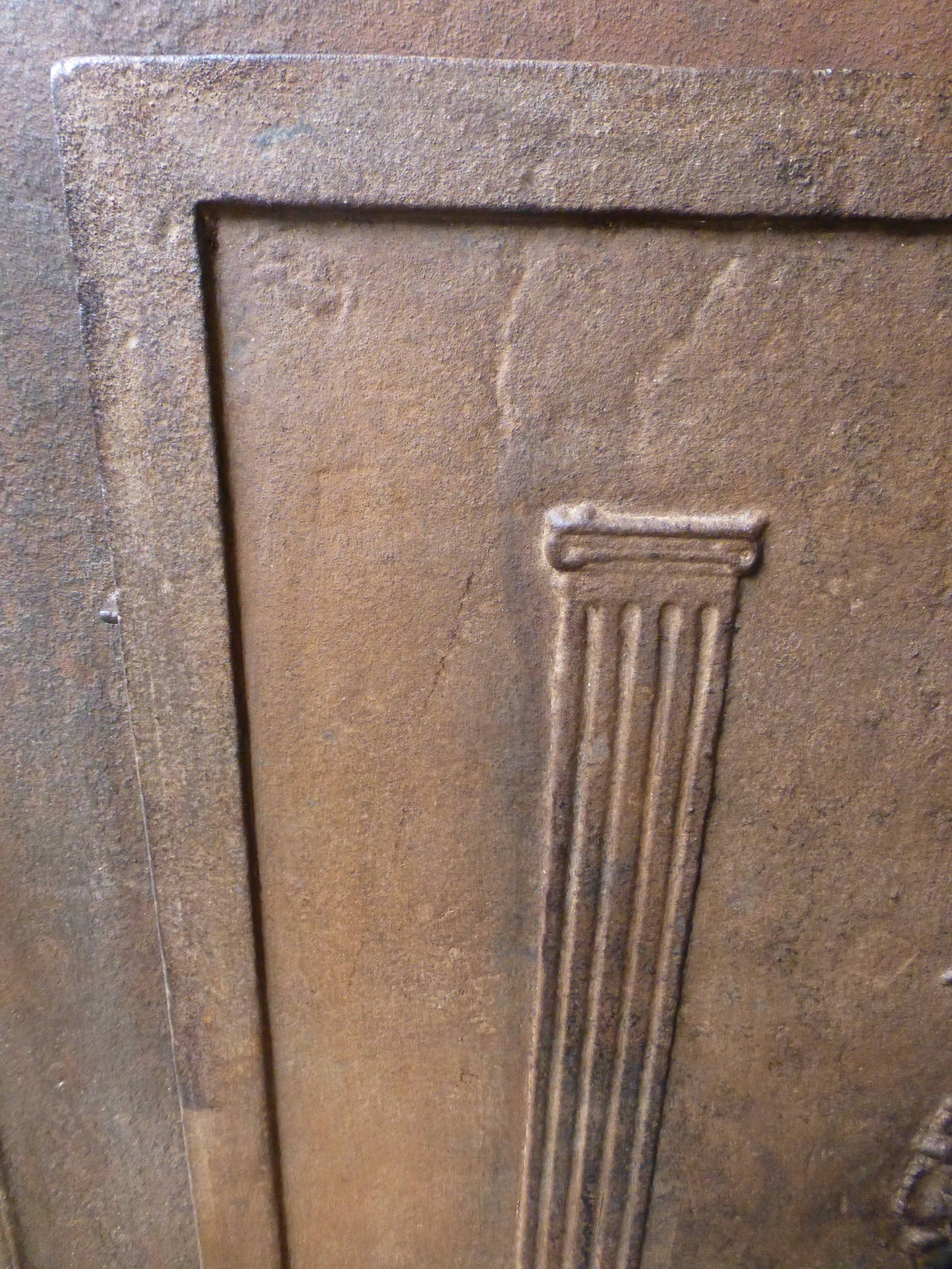 Cast 19th Century Pillars with Decoration Fireback