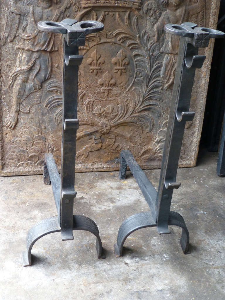 17th c. Ram's Head Andirons