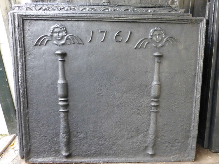 18th Century Pillars With Angels Fireback