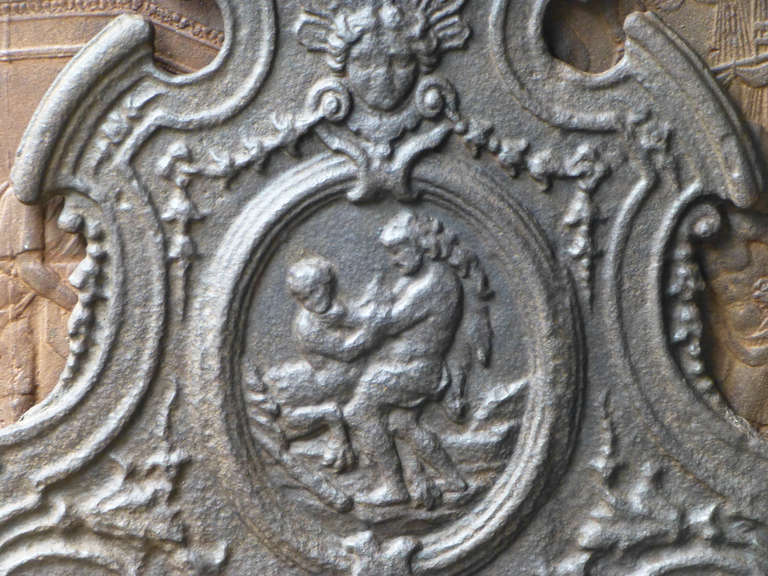 Rococo 18th Century Hercules and Antaeus Fireback