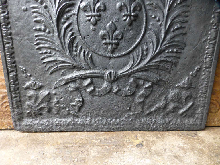 Iron 17/18th Century Arms of France Fireback